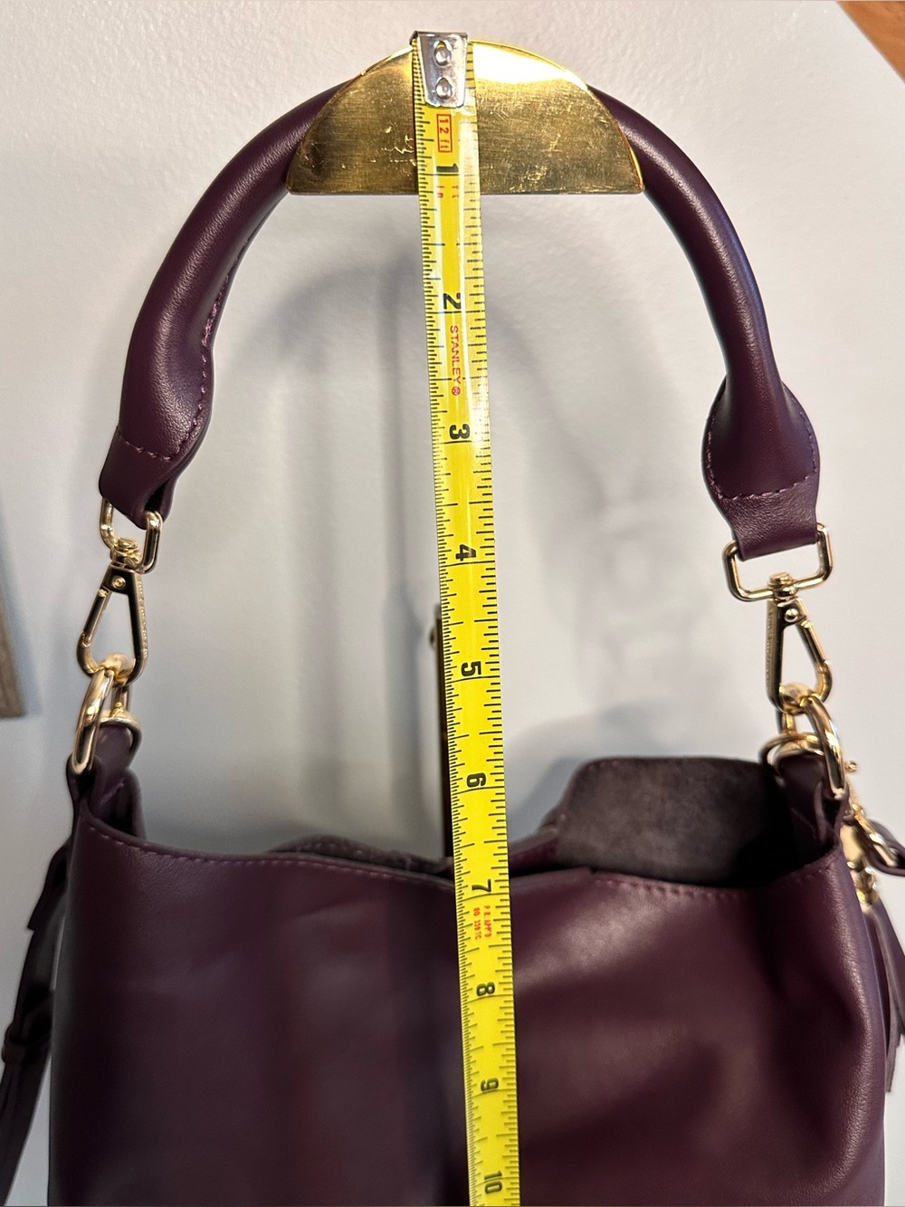 POMPOM LONDON Lambeth Shoulder Hobo Bag in Plum NWOT - Picture 10 of 14